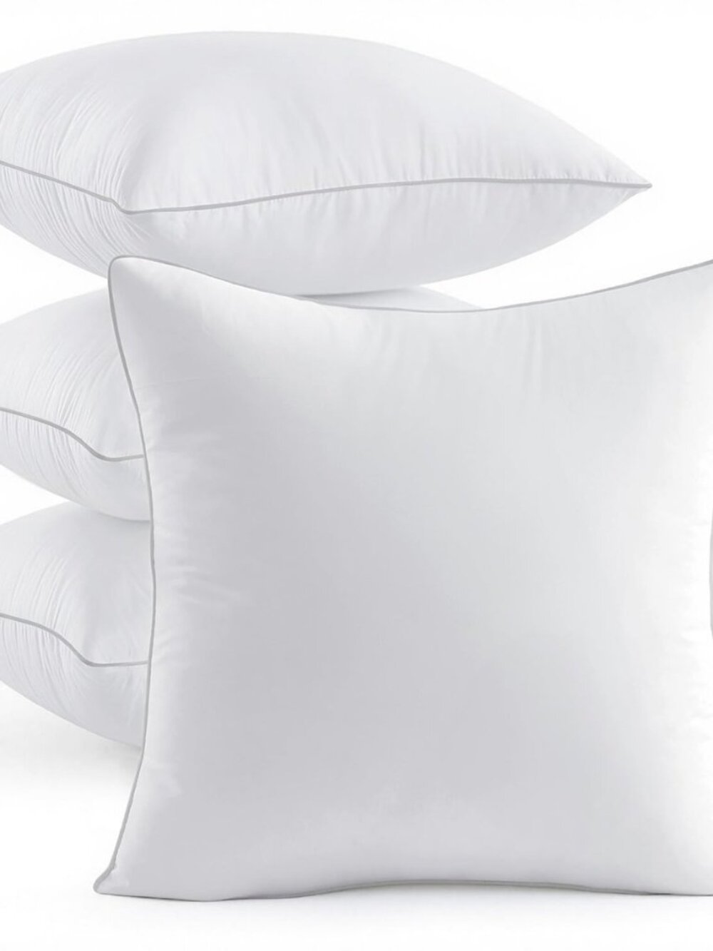 18x18 Inch Pillow Inserts Pack of 4 with 100% Textured Woven Fabric Cover